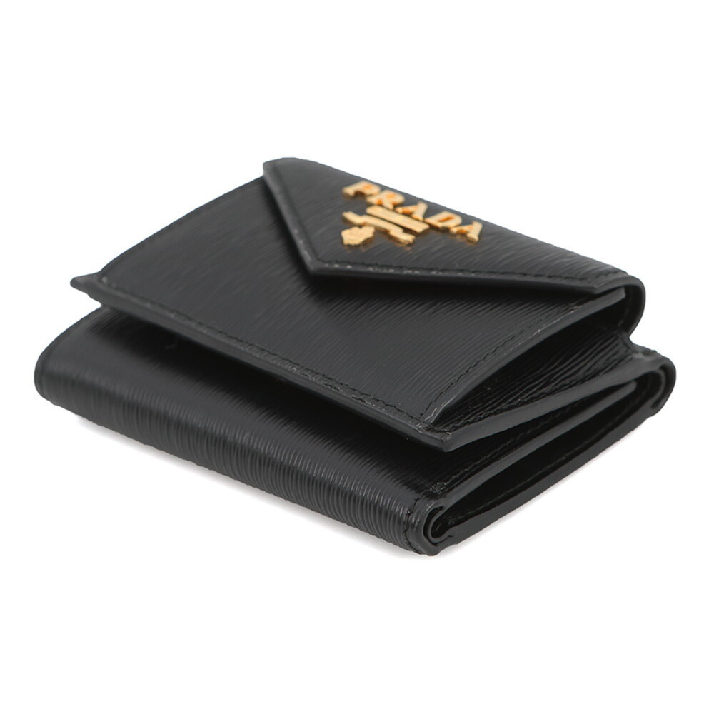Prada Tri-fold Wallet Vitello Move Compact 1MH021 PRADA Black WALLET - Picture 2 of 11